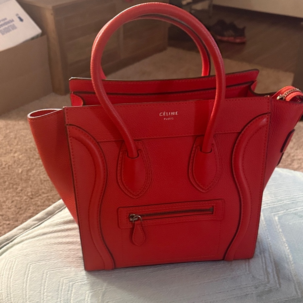 Orange Leather Micro Luggage